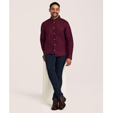 Denver Hayes Men's Stretch Oxford Casual Long Sleeve Button Down Shirt Front_Flat