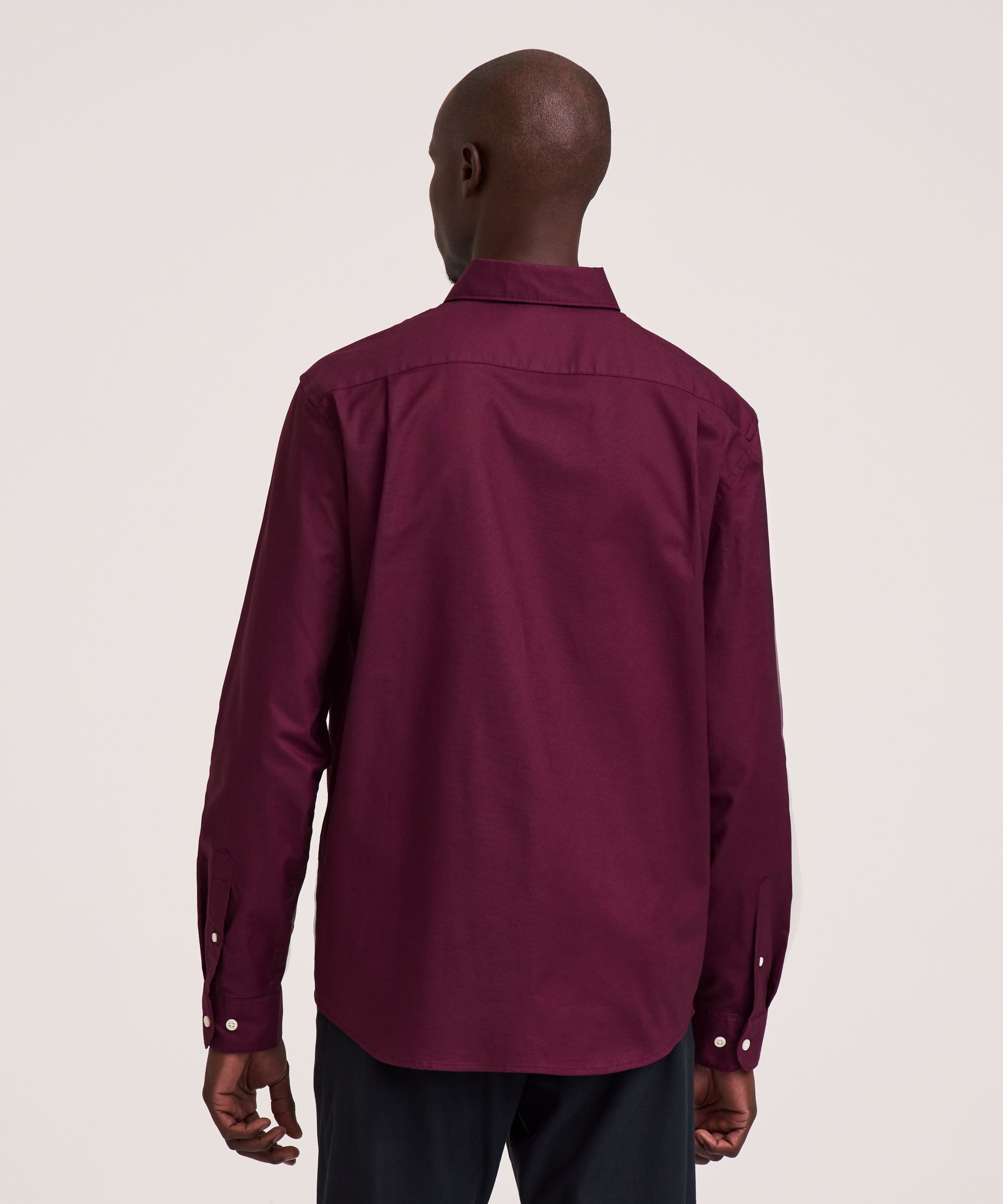 Chemise boutonnée décontractée et extensible Oxford à manches longues pour hommes, Denver Hayes
