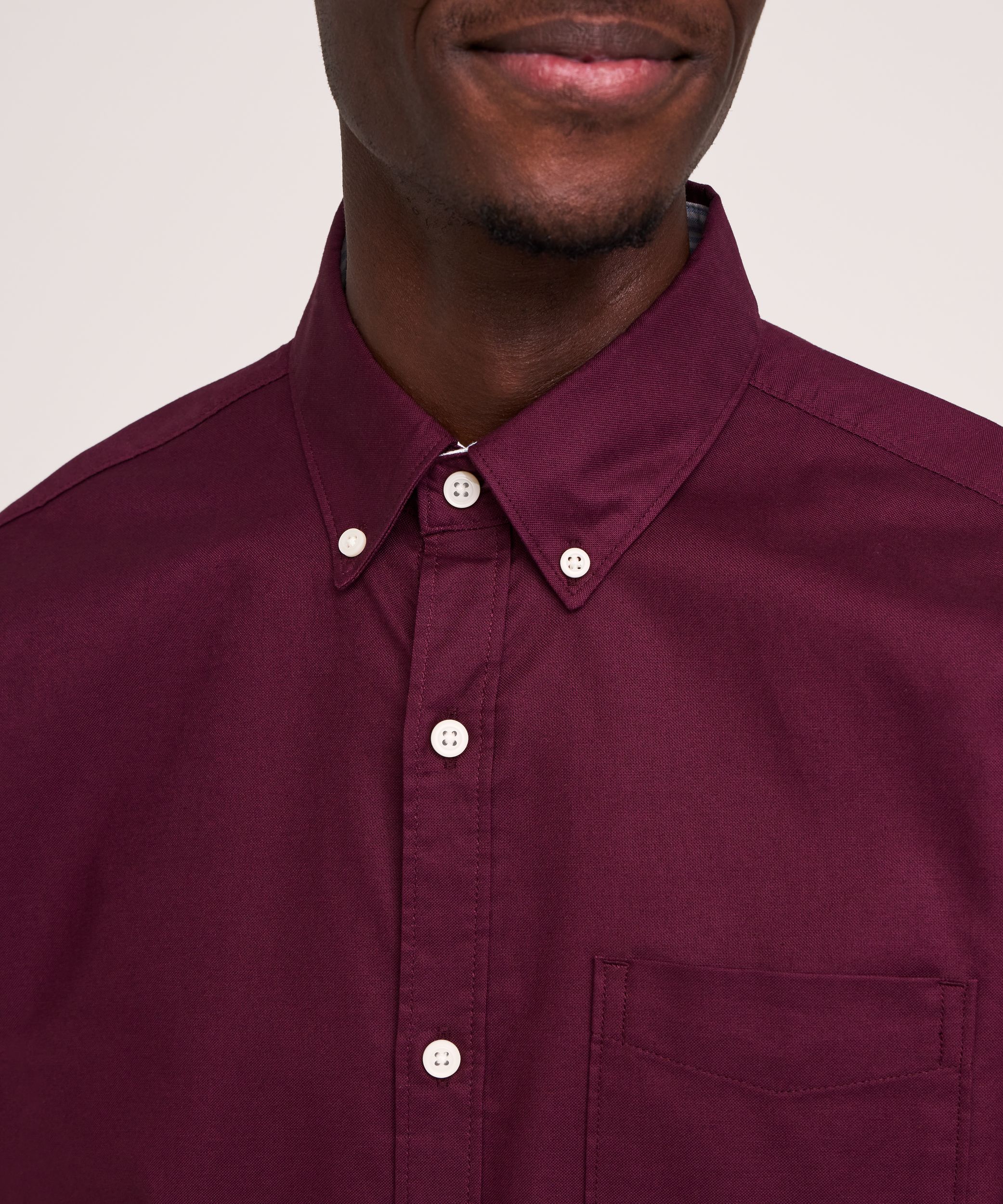 Chemise boutonnée décontractée et extensible Oxford à manches longues pour hommes, Denver Hayes