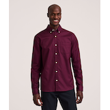 Chemise boutonnée décontractée et extensible Oxford à manches longues pour hommes, Denver Hayes Front_Flat