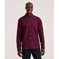 Chemise boutonnée décontractée et extensible Oxford à manches longues pour hommes, Denver Hayes Front_Flat
