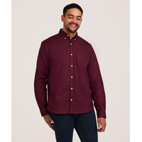 Denver Hayes Men's Stretch Oxford Casual Long Sleeve Button Down Shirt Front_Angled_Right