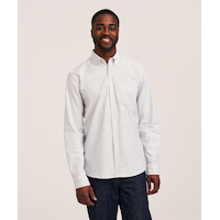 Denver Hayes Men's Stretch Oxford Casual Long Sleeve Button Down Shirt