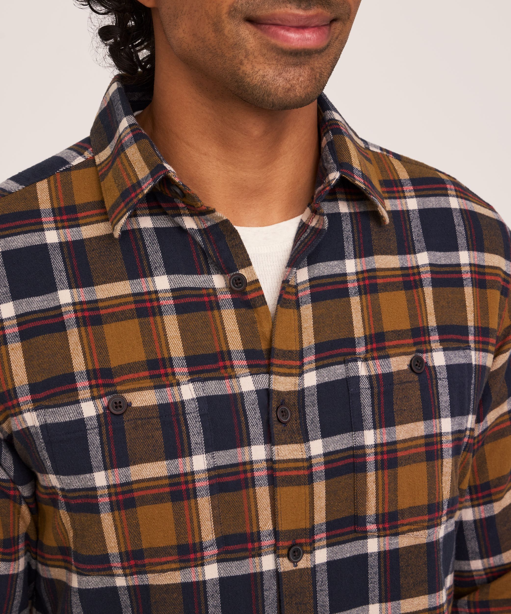 WindRiver Men's Basic Stretch Flannel Shirt
