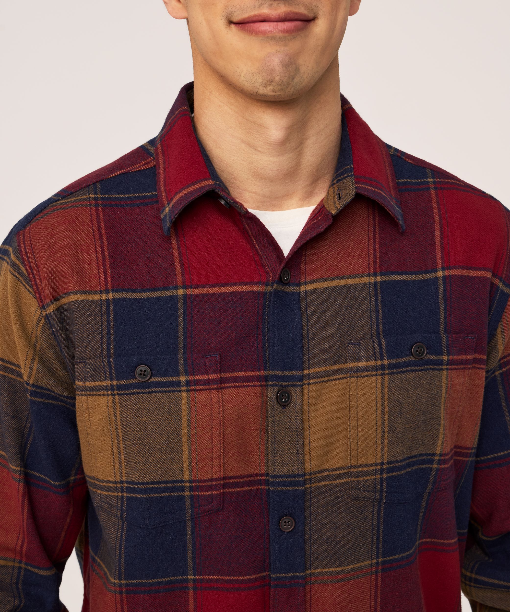 WindRiver Men's Basic Stretch Flannel Shirt
