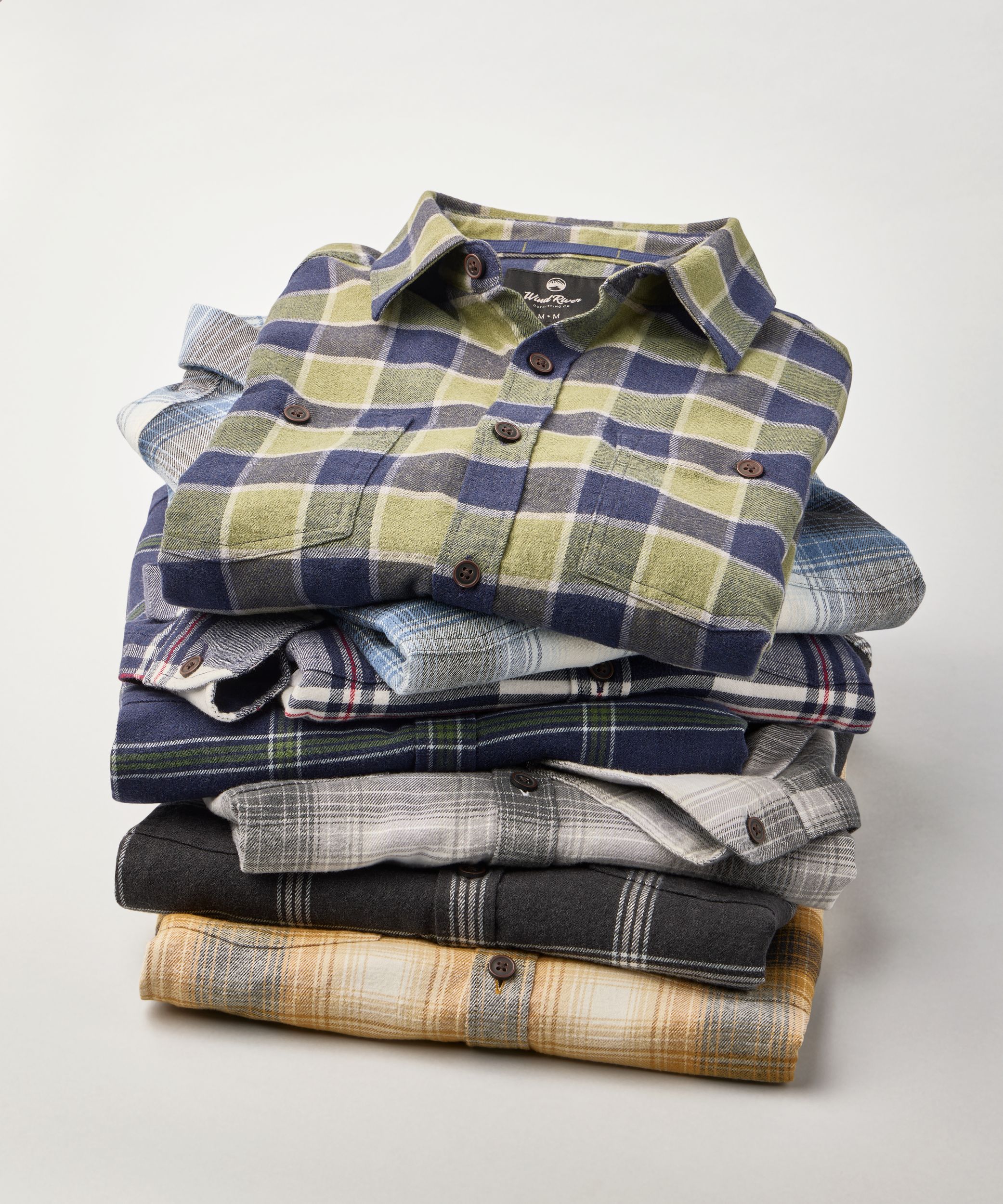 WindRiver Men's Basic Stretch Flannel Shirt