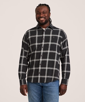 WindRiver Men's Basic Stretch Flannel Shirt