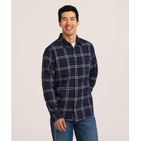 WindRiver Men's Basic Stretch Flannel Shirt
