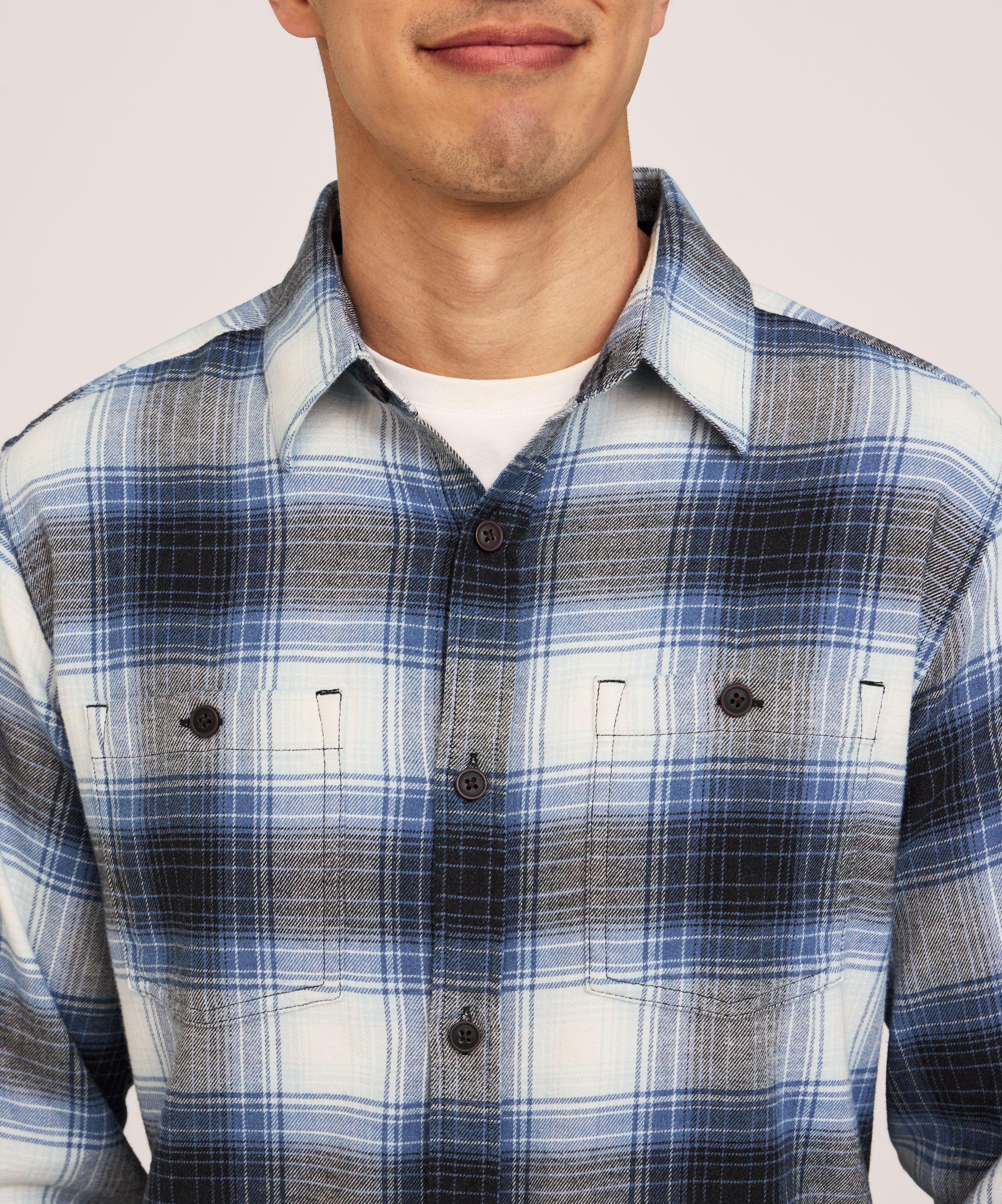 WindRiver Men's Basic Stretch Flannel Shirt