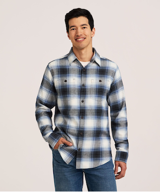 WindRiver Men's Basic Stretch Flannel Shirt