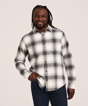 WindRiver Men's Basic Stretch Flannel Shirt