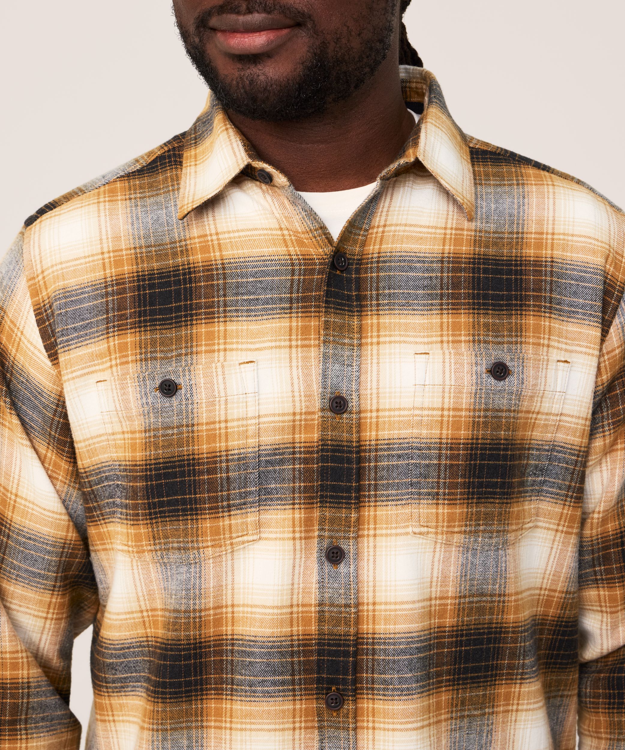 WindRiver Men's Basic Stretch Flannel Shirt