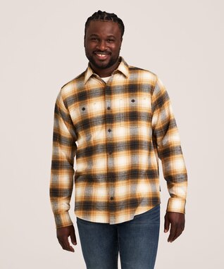 WindRiver Men's Basic Stretch Flannel Shirt
