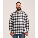 WindRiver Men's Basic Stretch Flannel Snap Down Shirt Front_Flat