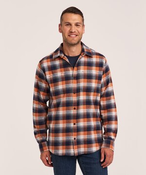 Chemise de base en flanelle extensible à boutons-pression pour hommes, WindRiver
