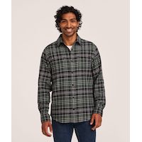 WindRiver Men's Basic Stretch Flannel Snap Down Shirt