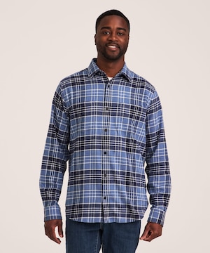 Chemise de base en flanelle extensible à boutons-pression pour hommes, WindRiver