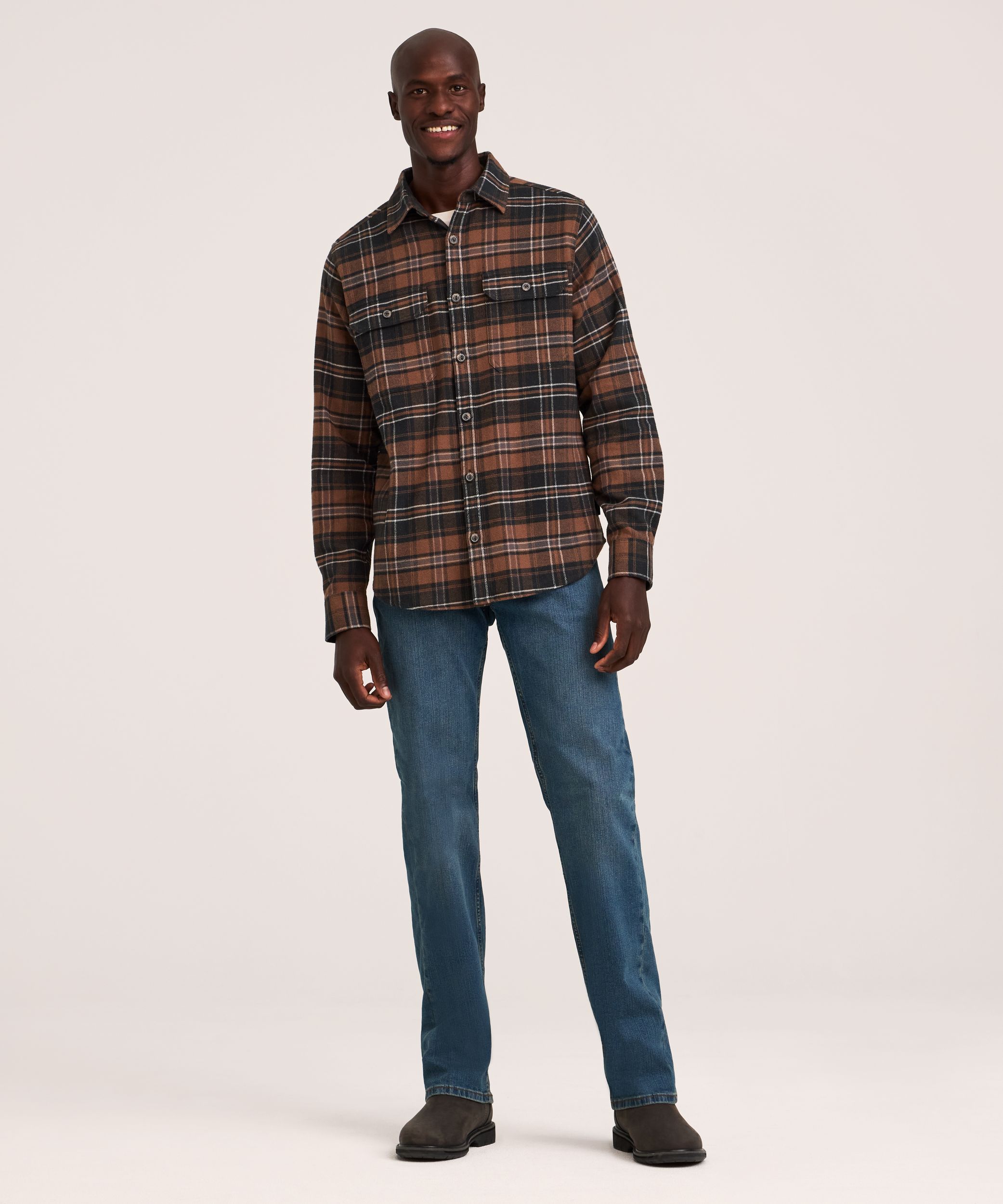 WindRiver Men's Stretch Fashion Flannel Shirt