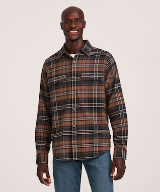 WindRiver Men's Stretch Fashion Flannel Shirt