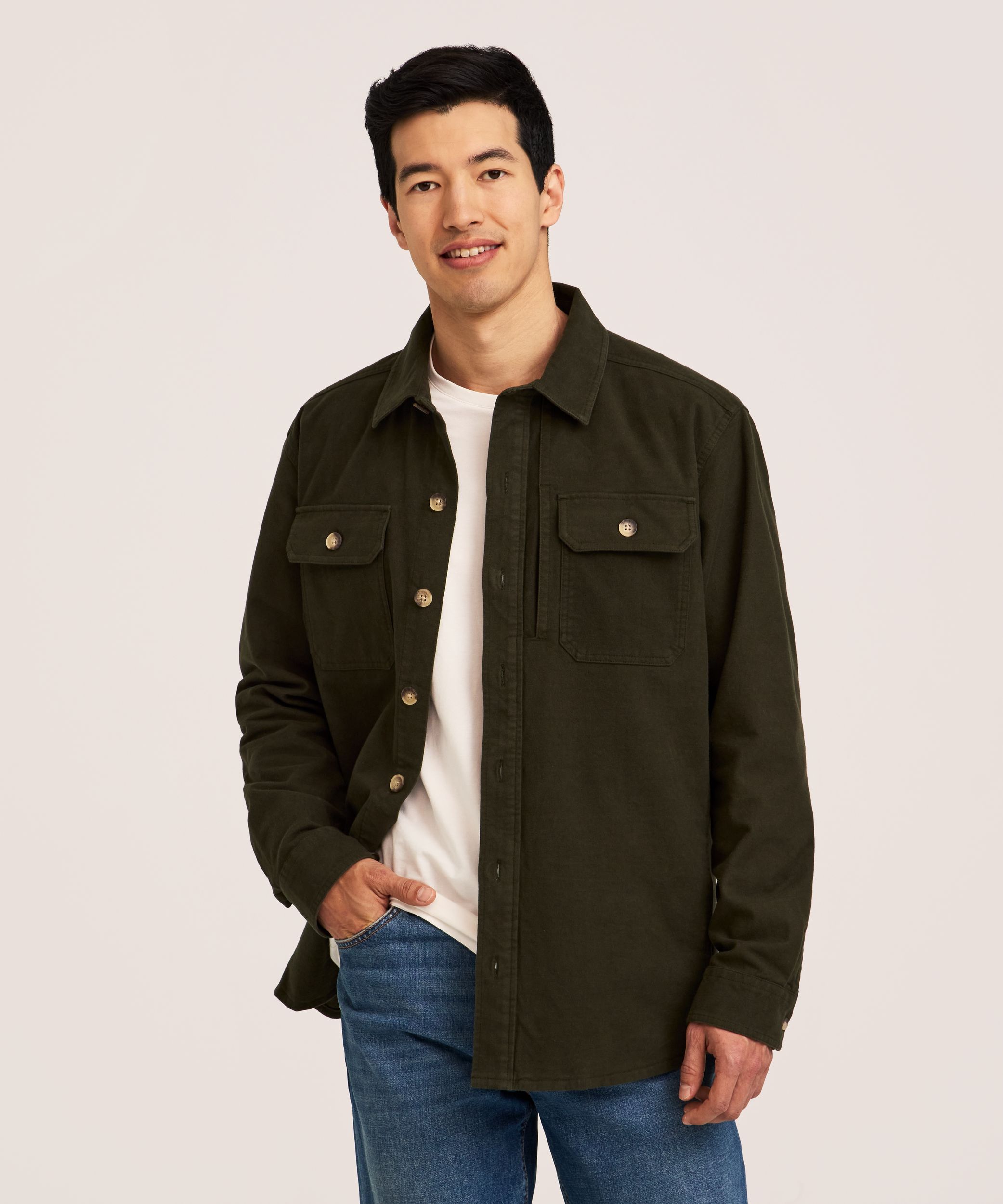 Surchemise en coton brossé tendance pour homme, WindRiver