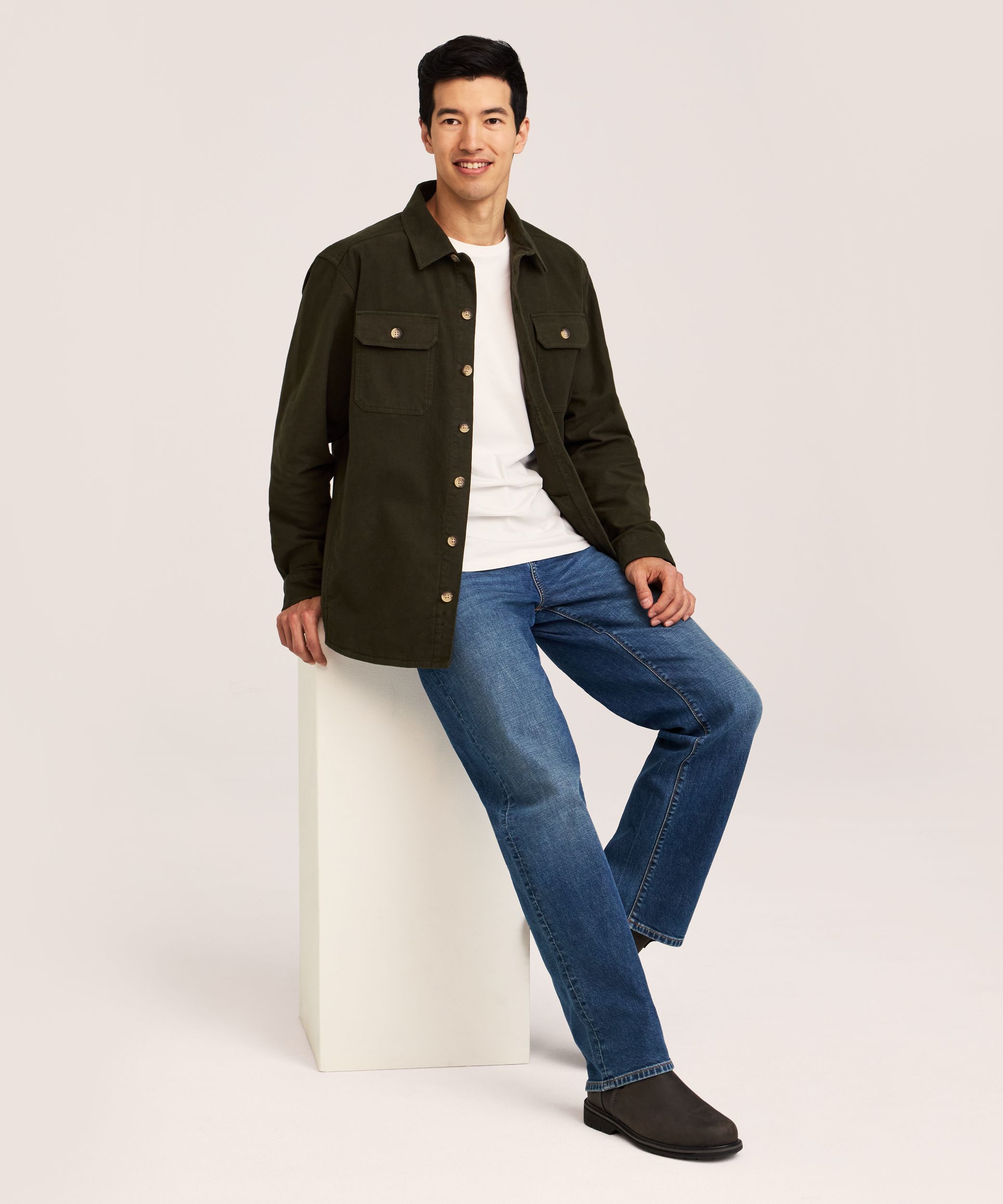 Surchemise en coton brossé tendance pour homme, WindRiver