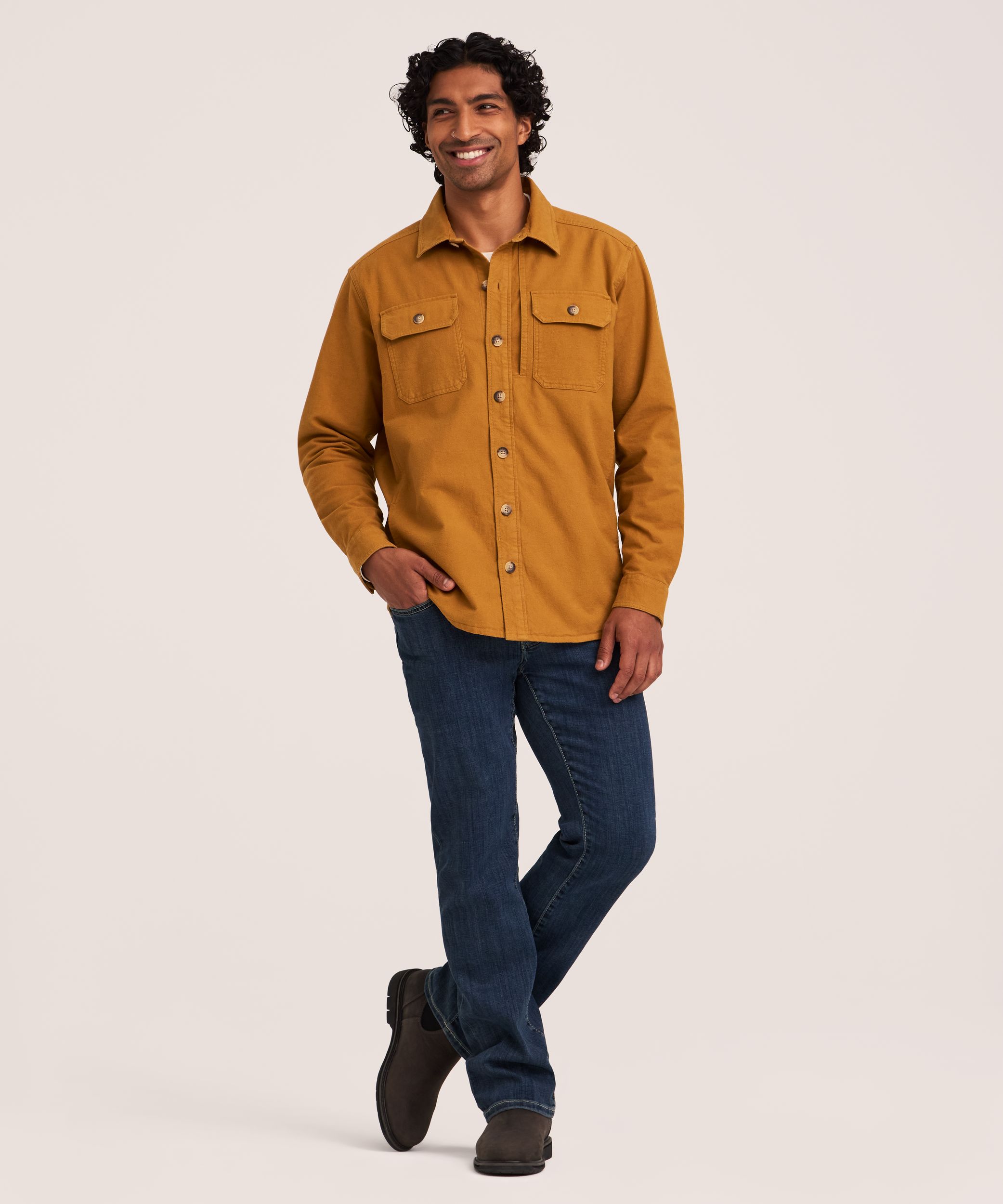 Surchemise en coton brossé tendance pour homme, WindRiver