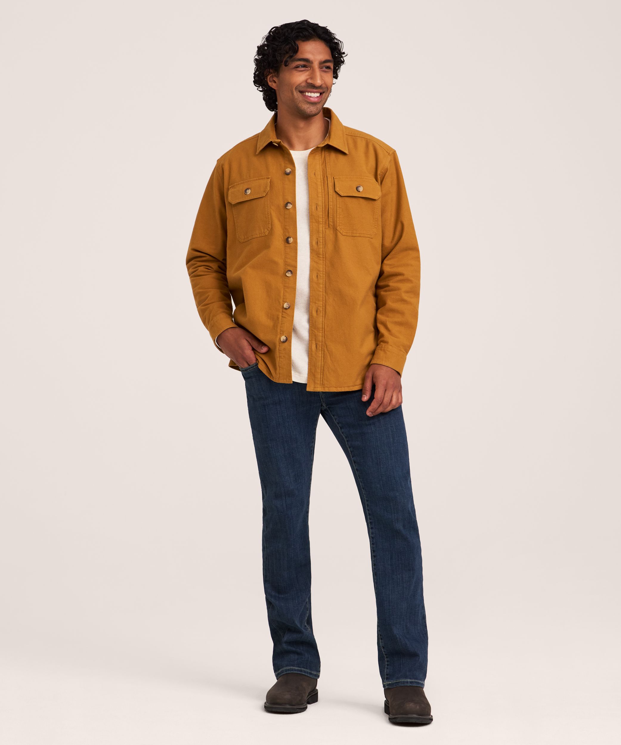 Surchemise en coton brossé tendance pour homme, WindRiver