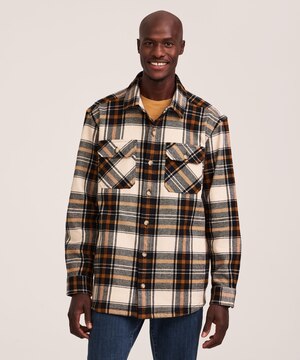 WindRiver Men's Fashion Stretch Flannel Overshirt