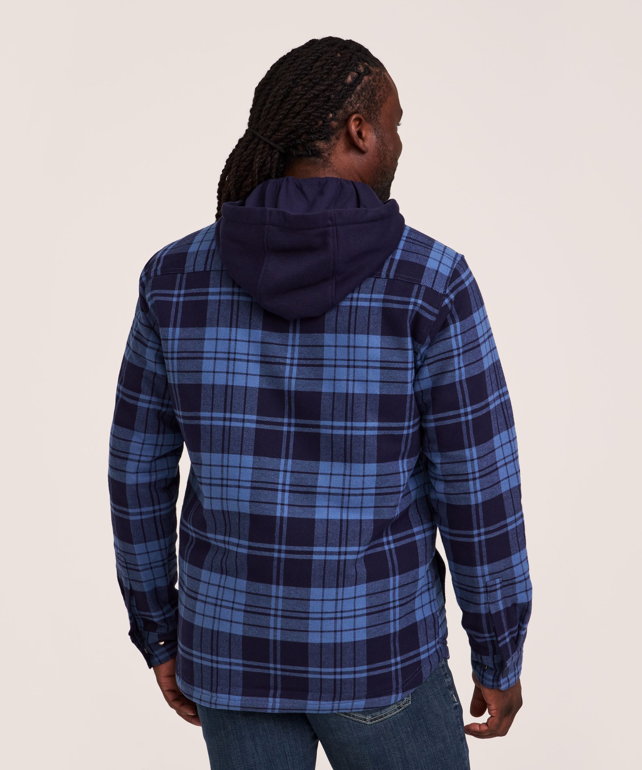 Chemise En Flanelle Zippée MIDDLECLASS - Bleu Et Blanc Imprimé Géométrique - Taille XL/2XL - Grande Taille - Occasion Très Bon état