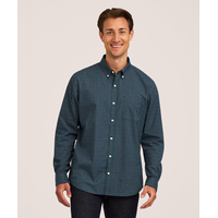 Denver Hayes Men's Casual Plaid Long Sleeve Sport Shirt Front_Flat