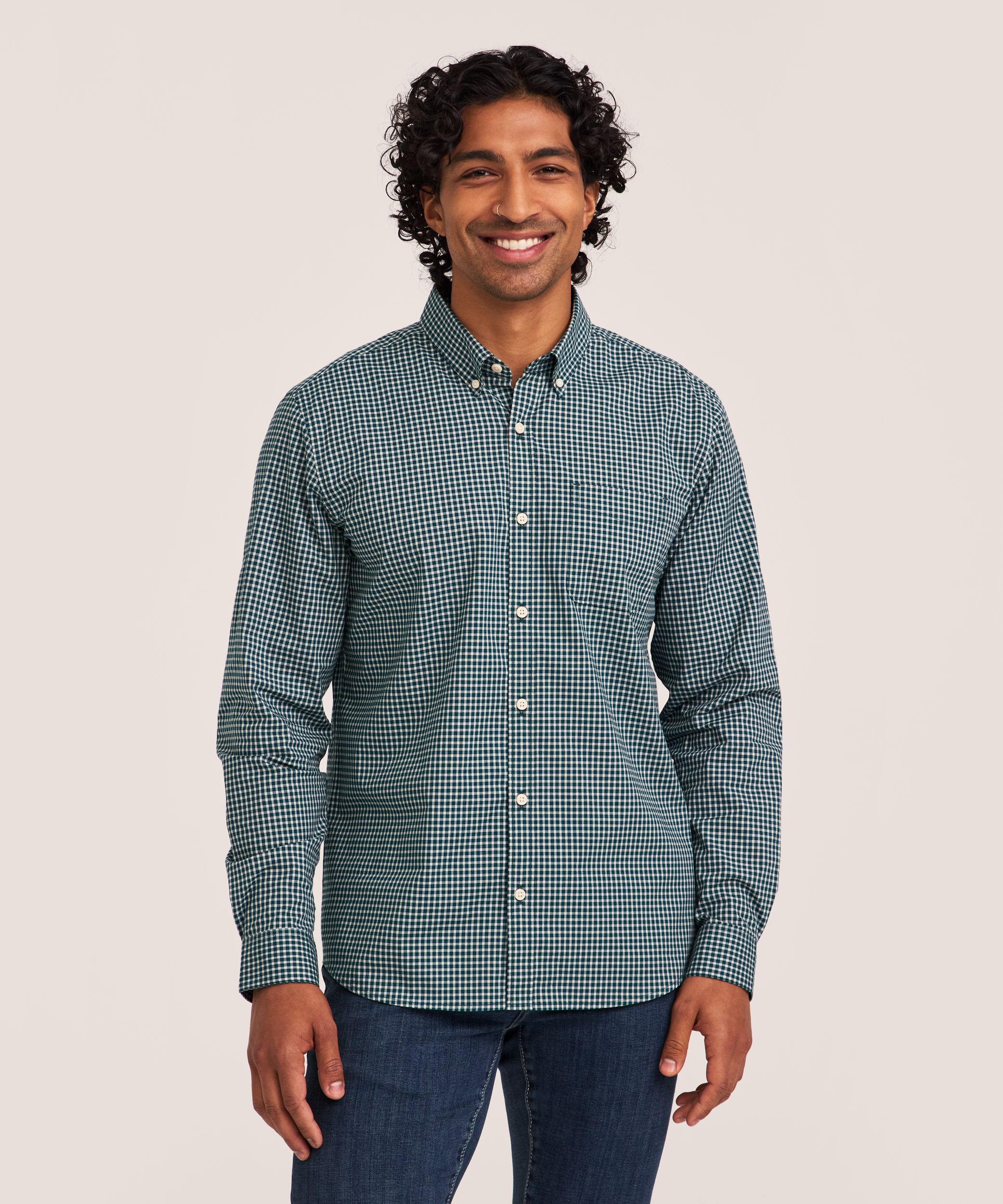 Chemise de sport décontractée à carreaux et à manches longues pour hommes, Denver Hayes