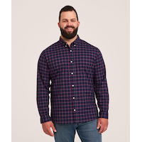 Denver Hayes Men's Casual Plaid Long Sleeve Sport Shirt