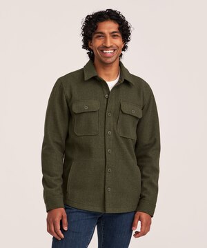 Veste-chemise d’aspect laine pour hommes, Denver Hayes