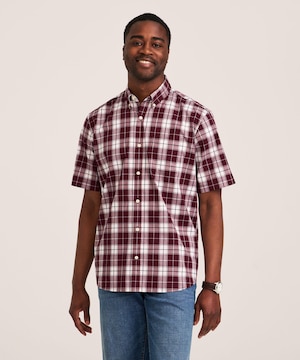 Denver Hayes Men's Casual Plaid Sport Shirt