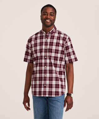 Denver Hayes Men's Casual Plaid Sport Shirt
