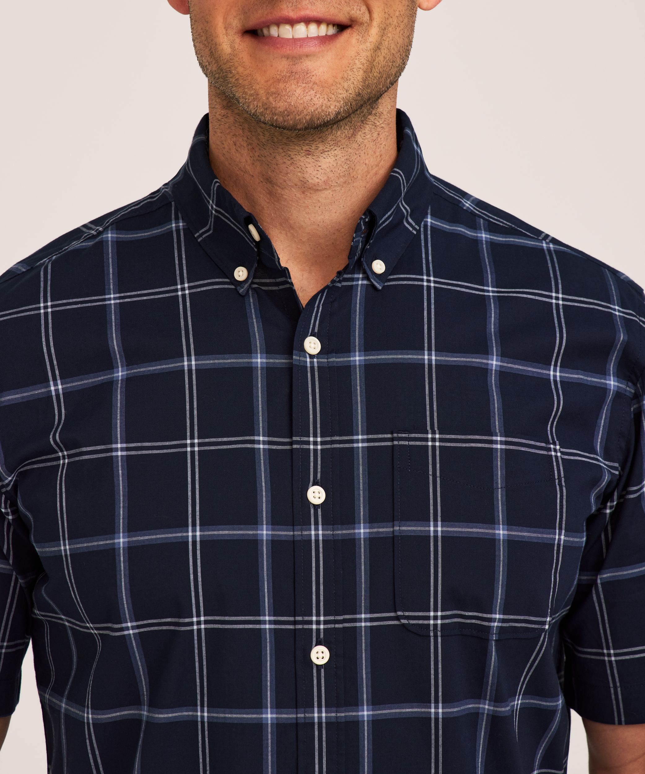 Denver Hayes Men's Casual Plaid Sport Shirt