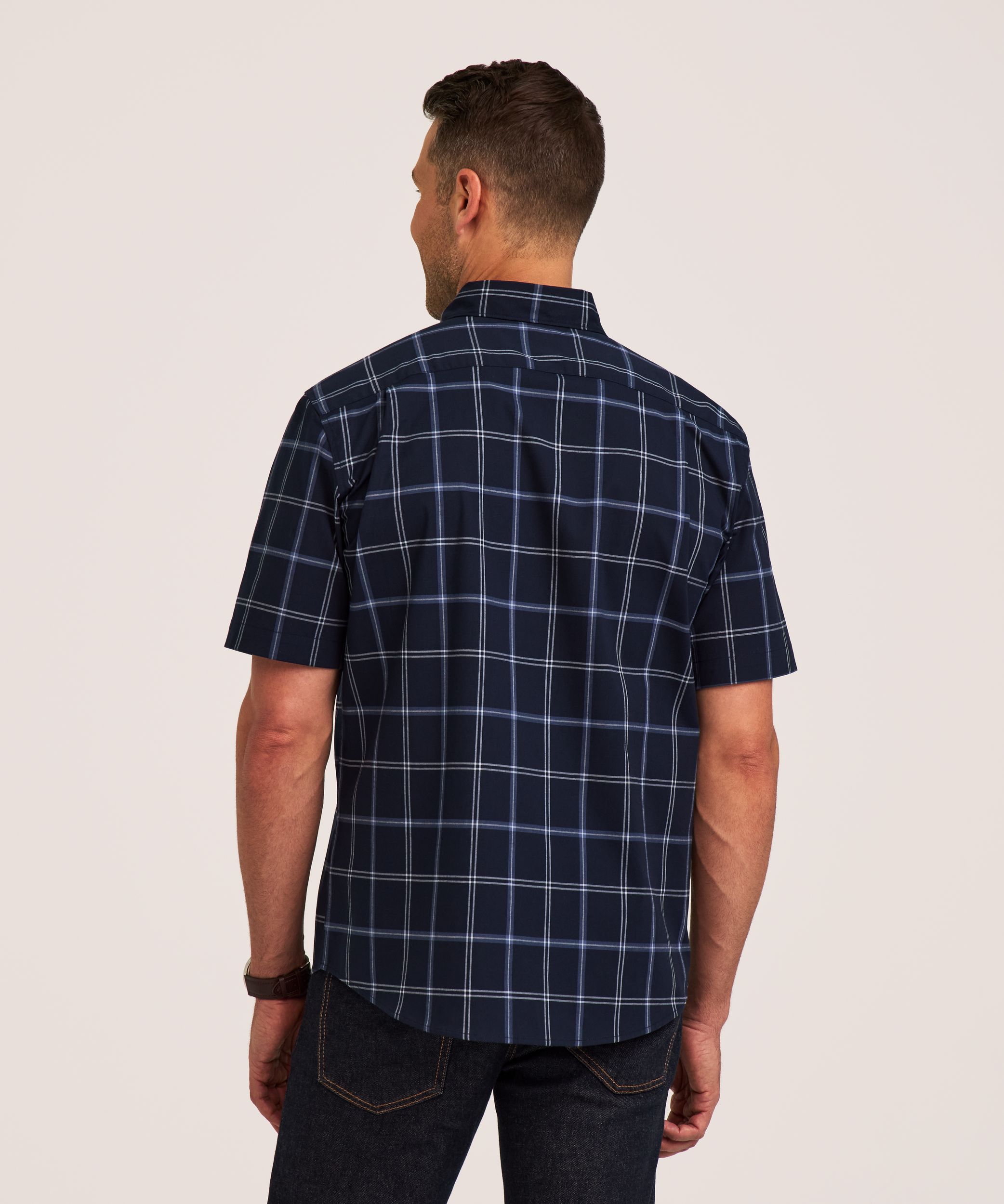 Denver Hayes Men's Casual Plaid Sport Shirt