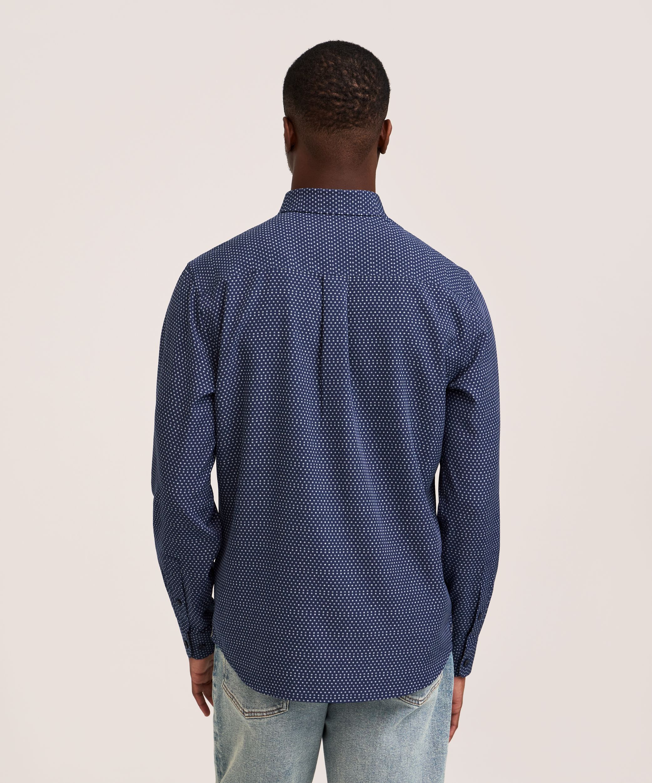 Chemise boutonnée hybride à manches longues extensible dans 4&nbsp;sens pour hommes, Denver Hayes