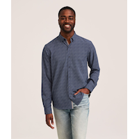 Denver Hayes Men's Hybrid 4-Way Stretch Long Sleeve Shirt Front_Flat