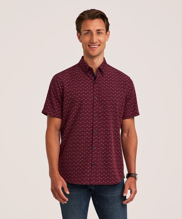 Denver Hayes Men's Hybrid 4-Way Stretch Short Sleeve Shirt