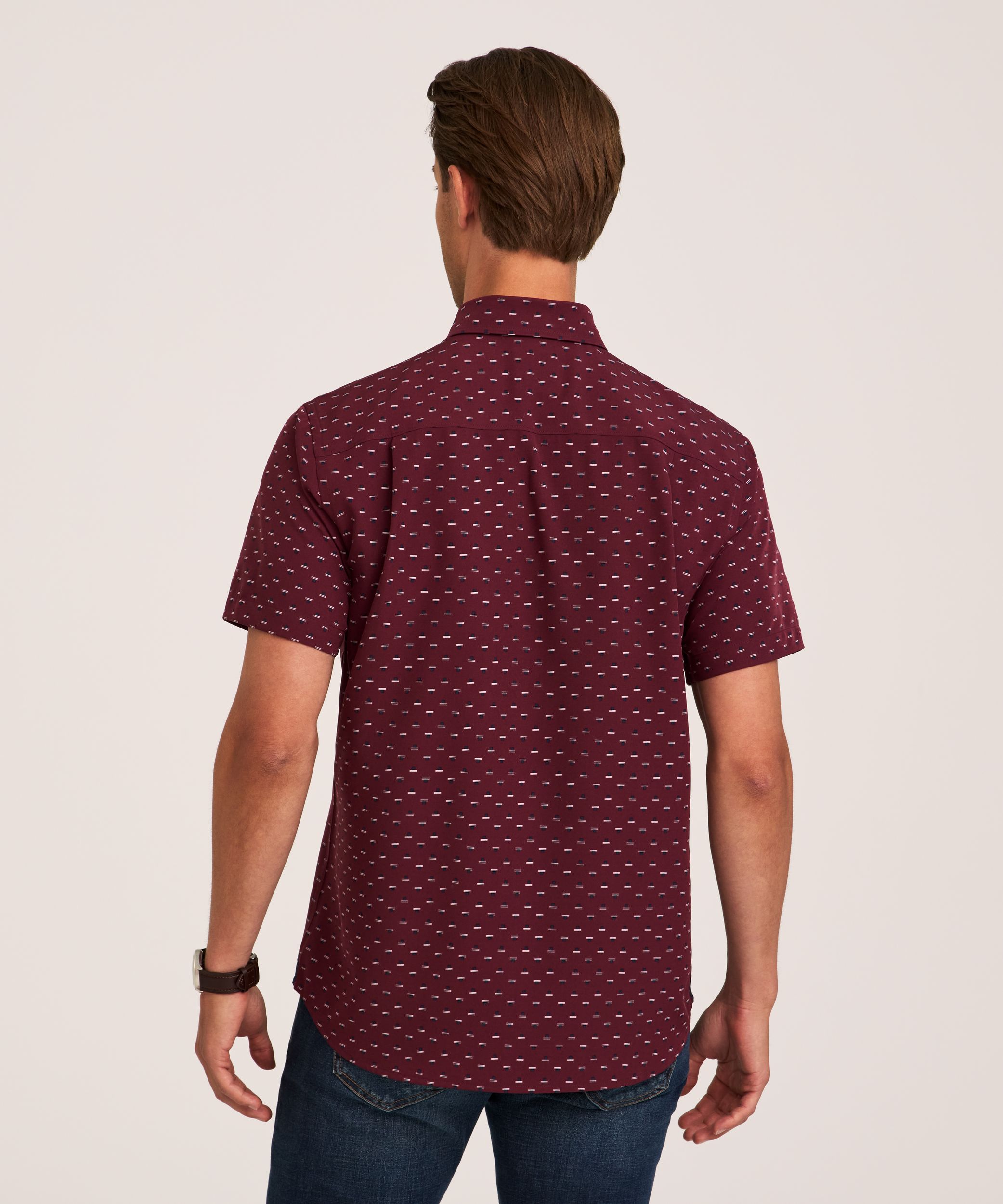 Denver Hayes Men's Hybrid 4-Way Stretch Short Sleeve Shirt