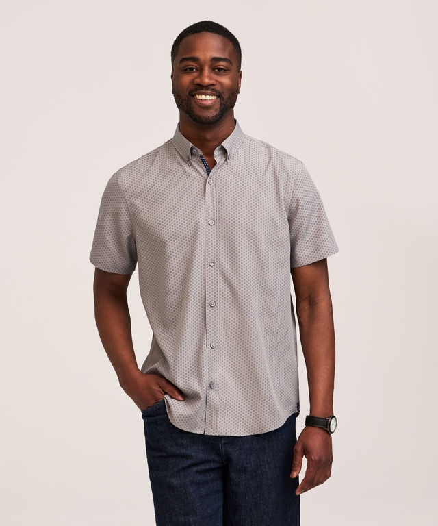 Denver Hayes Men's Hybrid 4-Way Stretch Short Sleeve Shirt