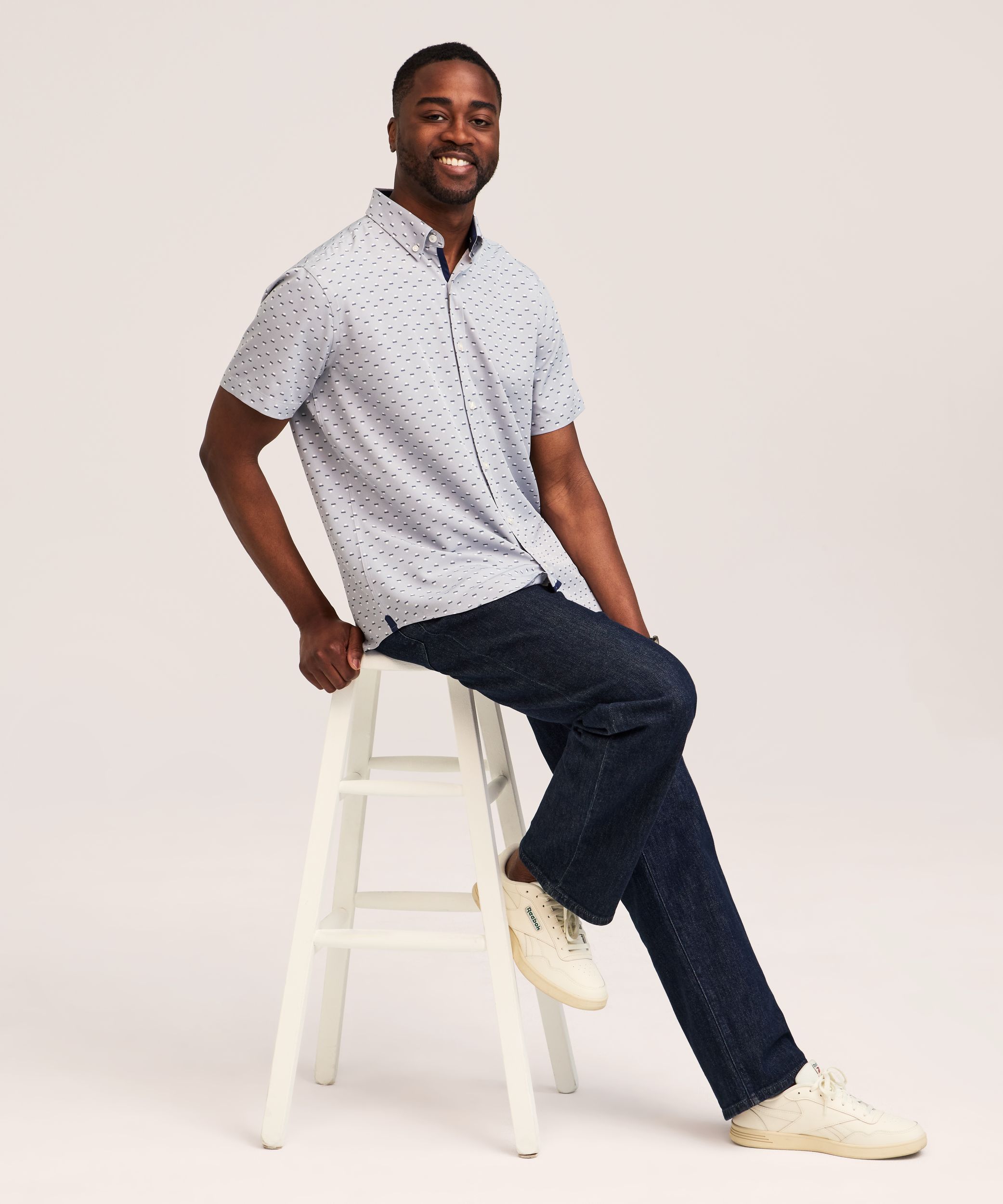 Denver Hayes Men's Hybrid 4-Way Stretch Short Sleeve Shirt