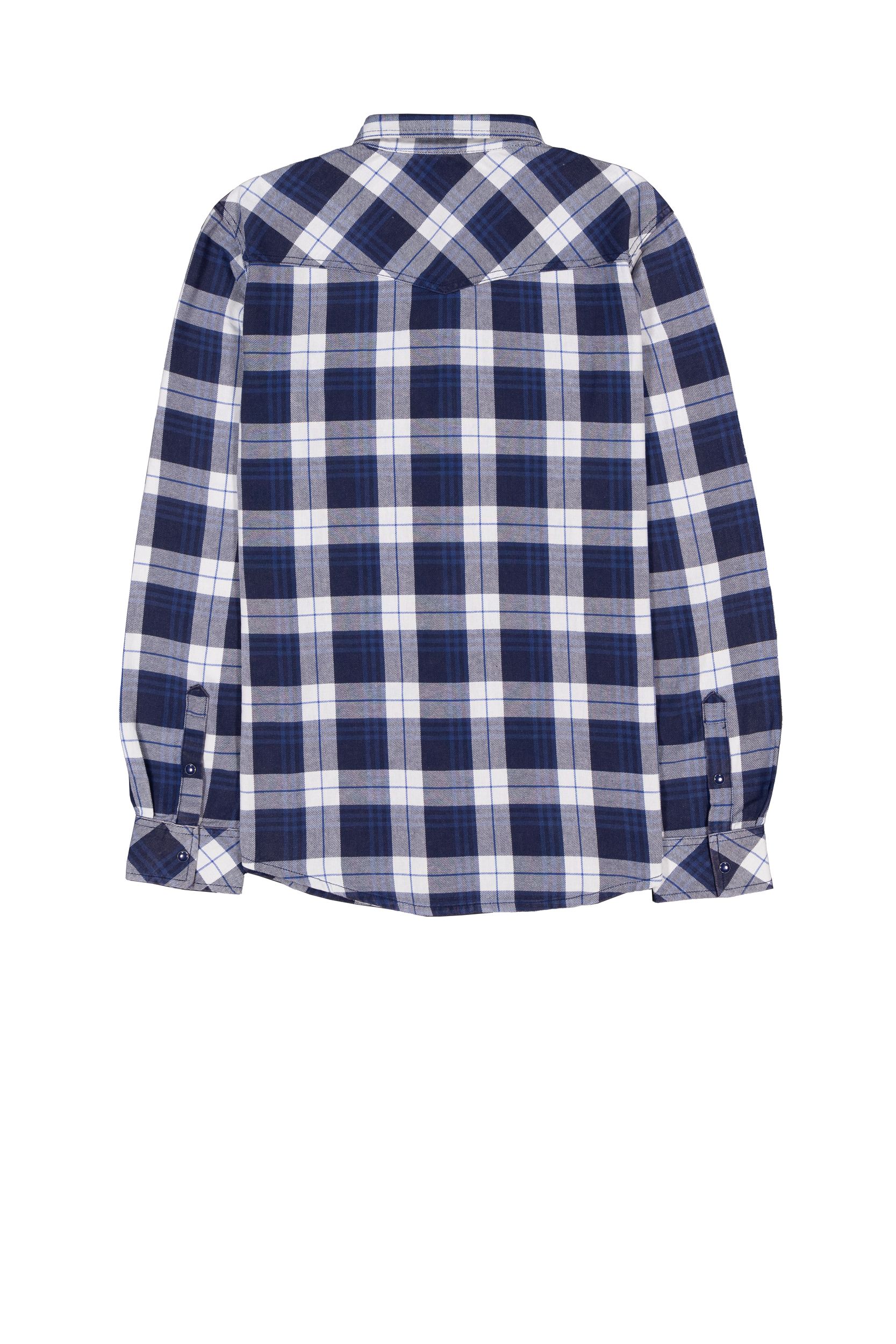 Silver Men's Flannel Plaid Long Sleeve Shirt