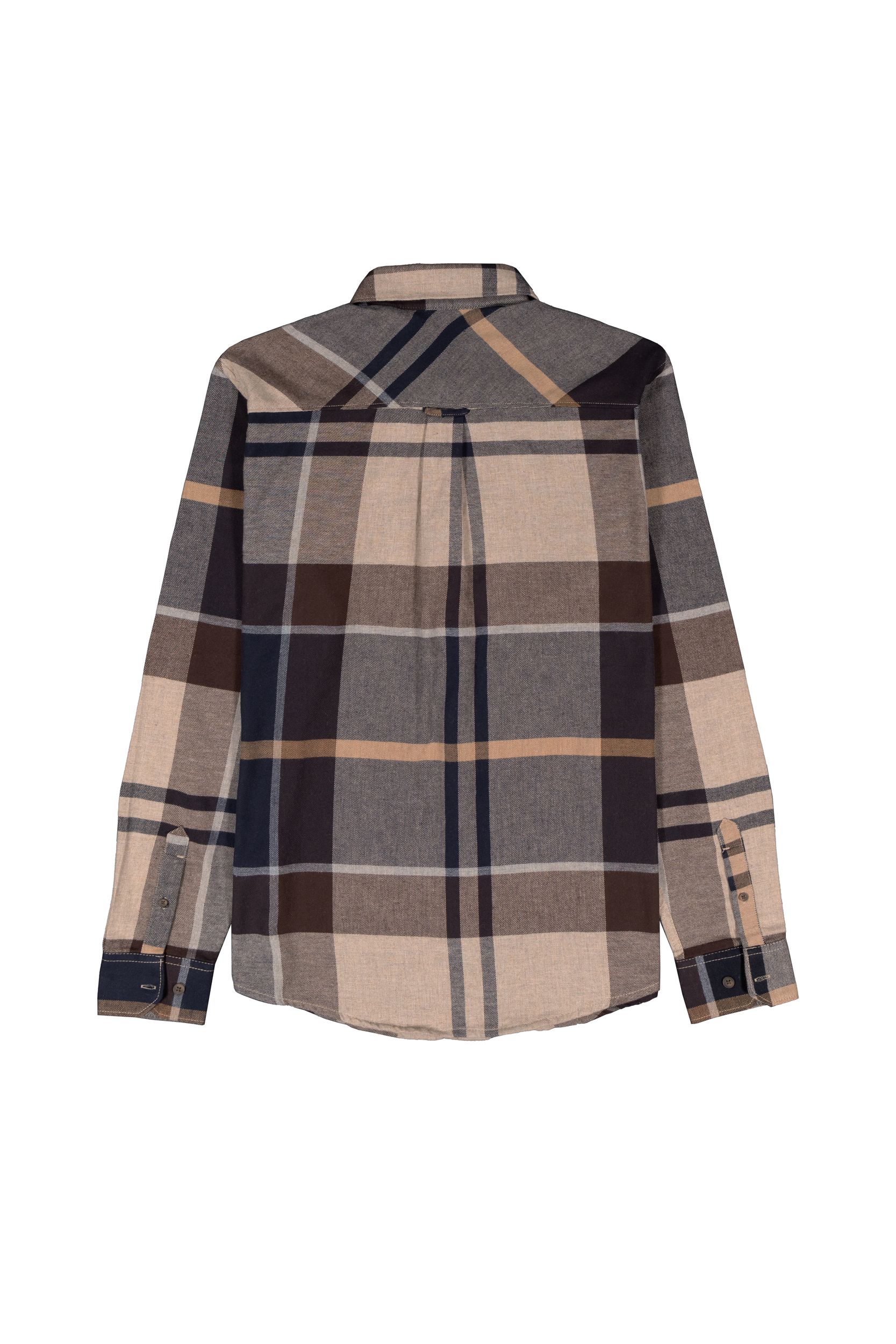 Silver Men's Flannel Plaid Long Sleeve Shirt