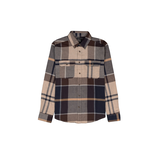 Silver Men's Flannel Plaid Long Sleeve Shirt Front_Flat