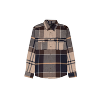 Silver Men's Flannel Plaid Long Sleeve Shirt Front_Flat