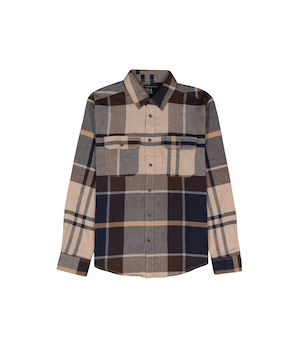 Silver Men's Flannel Plaid Long Sleeve Shirt