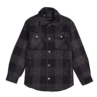 Silver Men's Sherpa Lined Shacket Front_Flat