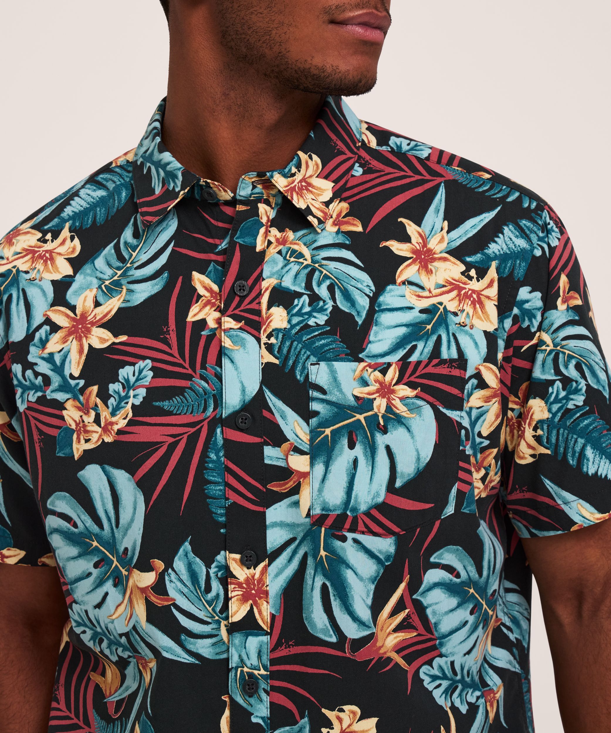 FarWest Men's All-Over Print Short Sleeve Shirt